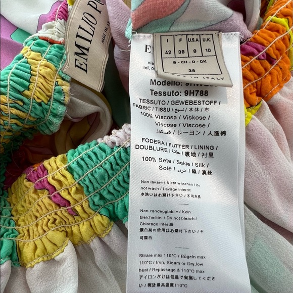 EMILIO PUCCI ORANGE PINK MULTI CHAIN SUNDRESS 9HWG30 SIZE IT42 / US 8 NWOTS! - Picture 16 of 17